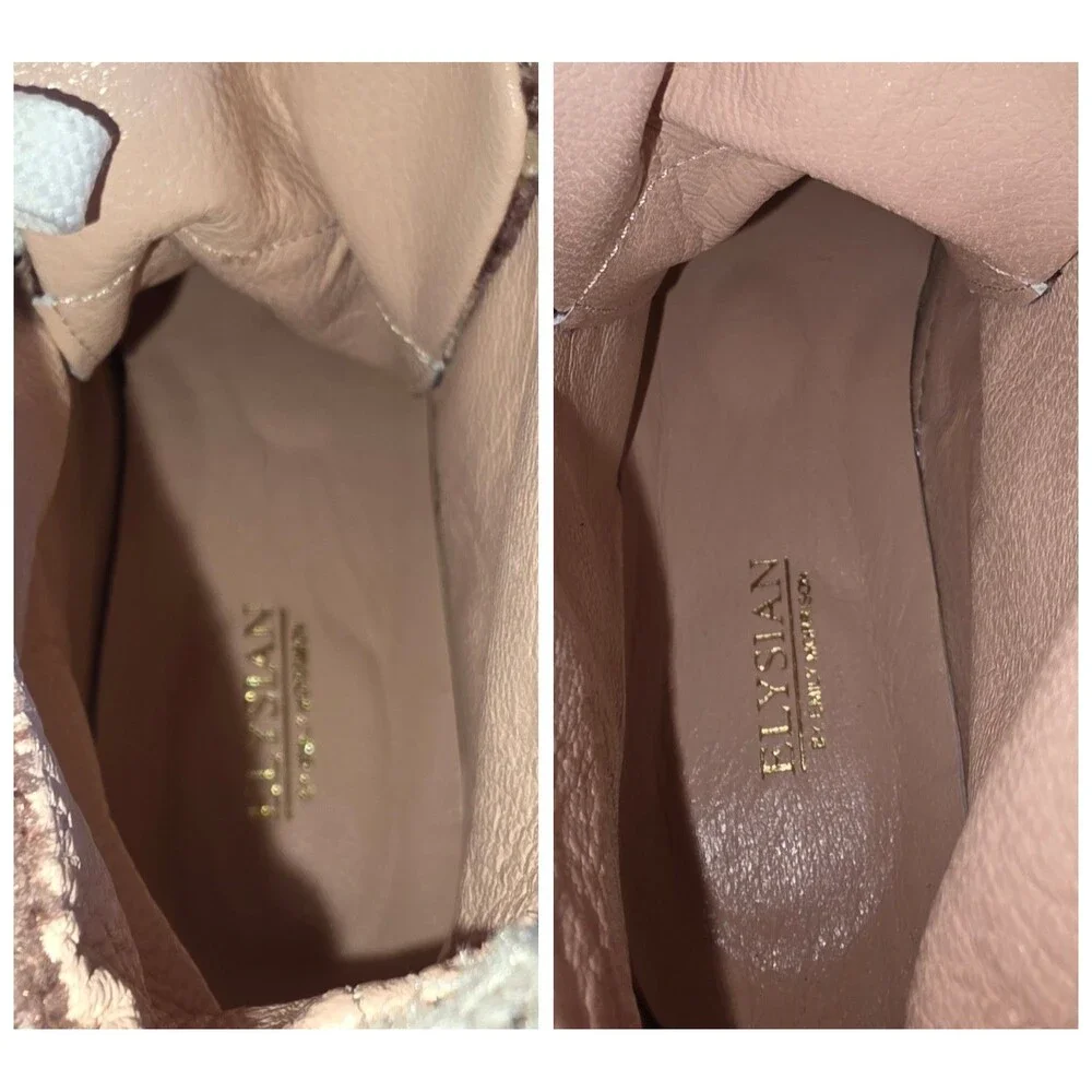 ELYSIAN Emily Morrison Ankara Ikat Silk Velvet High Top Sneakers 38 Rustic Oak - Picture 9 of 13